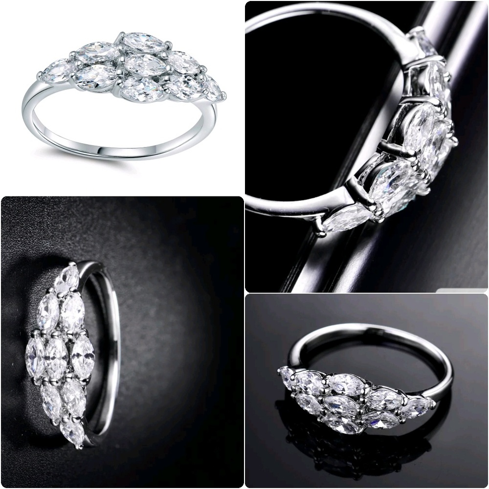 18K White Gold Filled Wedding White Sapphire Cryst